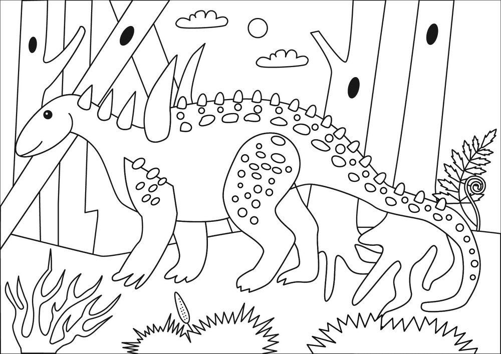 Desenho de Anquilossauro para colorir e imprimir: número 35