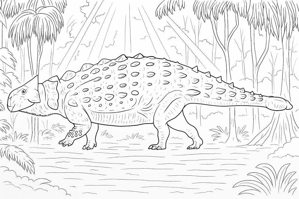 Desenho de Anquilossauro para colorir e imprimir: número 37