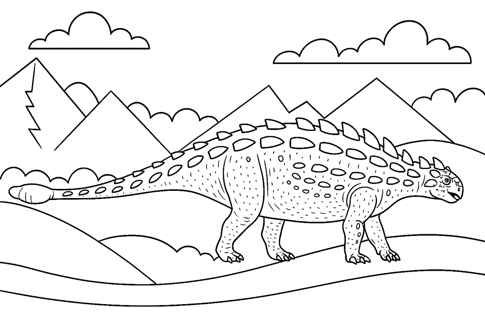 Desenho de Anquilossauro para colorir e imprimir: número 41