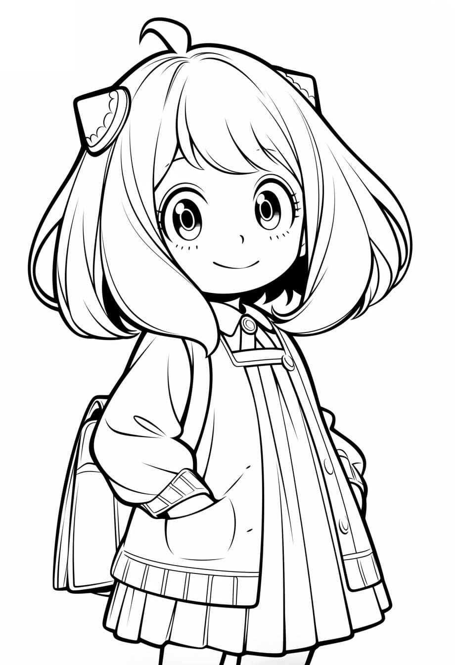 Desenho de Anya para colorir e imprimir: número 1