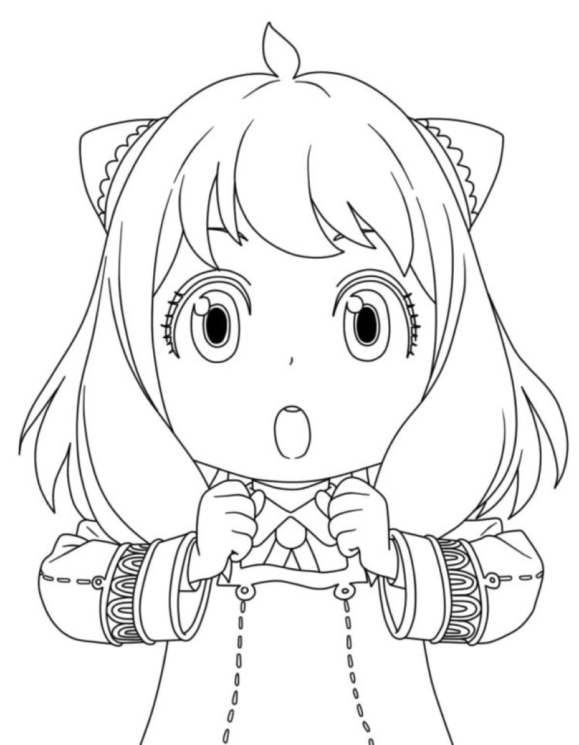 Desenho de Anya para colorir e imprimir: número 2