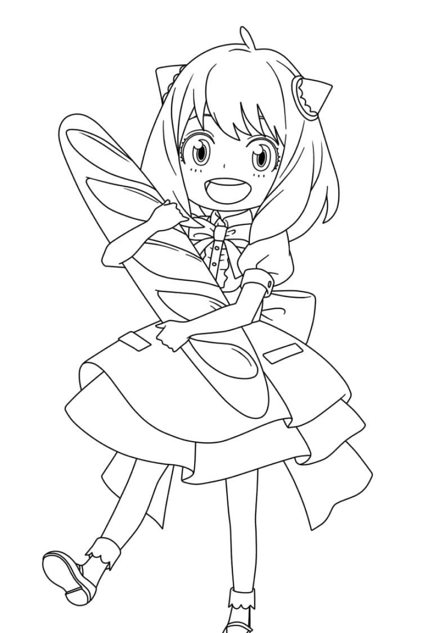 Desenho de Anya para colorir e imprimir: número 4