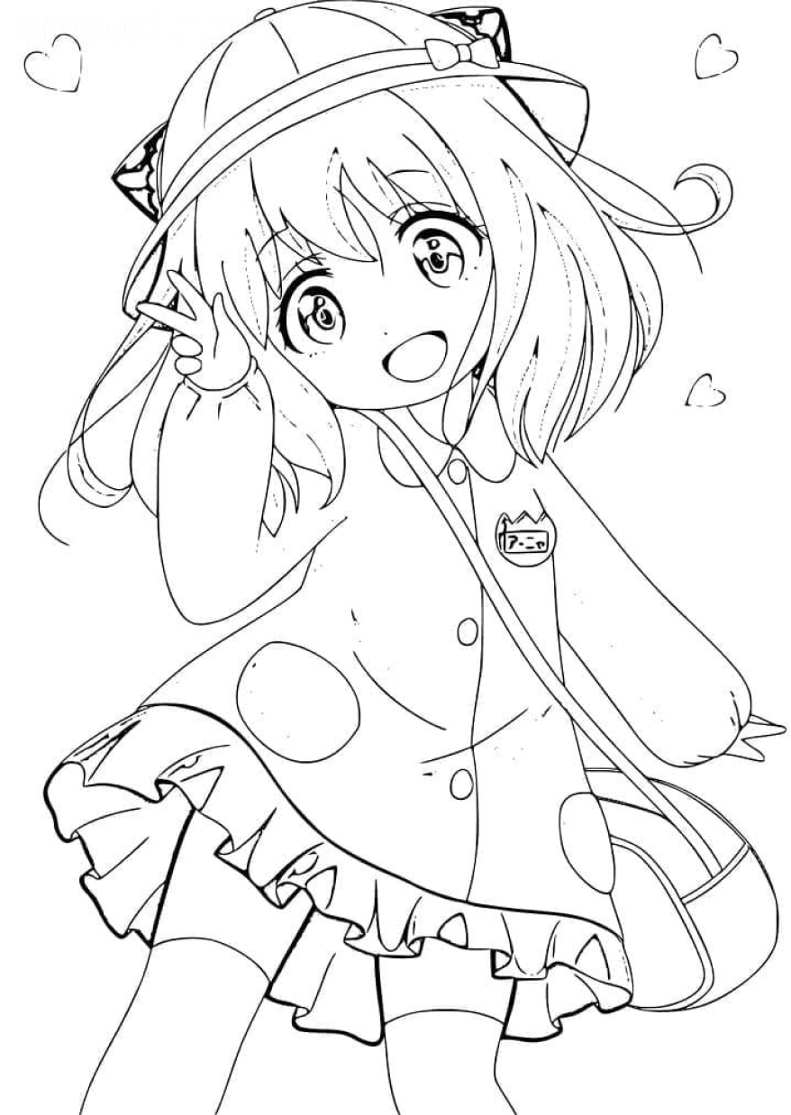 Desenho de Anya para colorir e imprimir: número 5