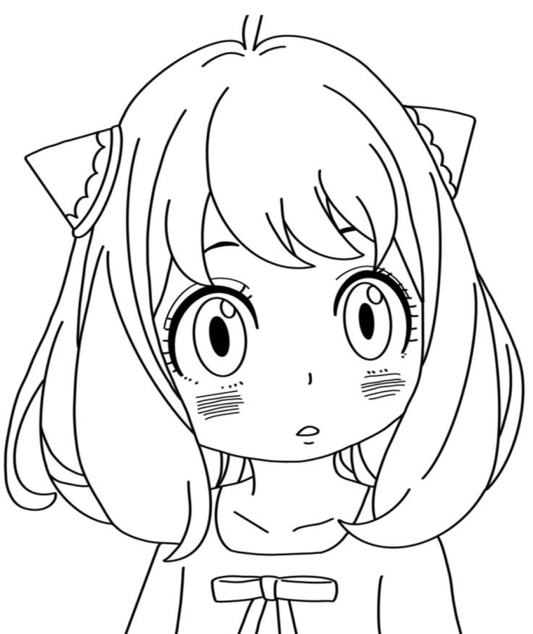 Desenho de Anya para colorir e imprimir: número 7