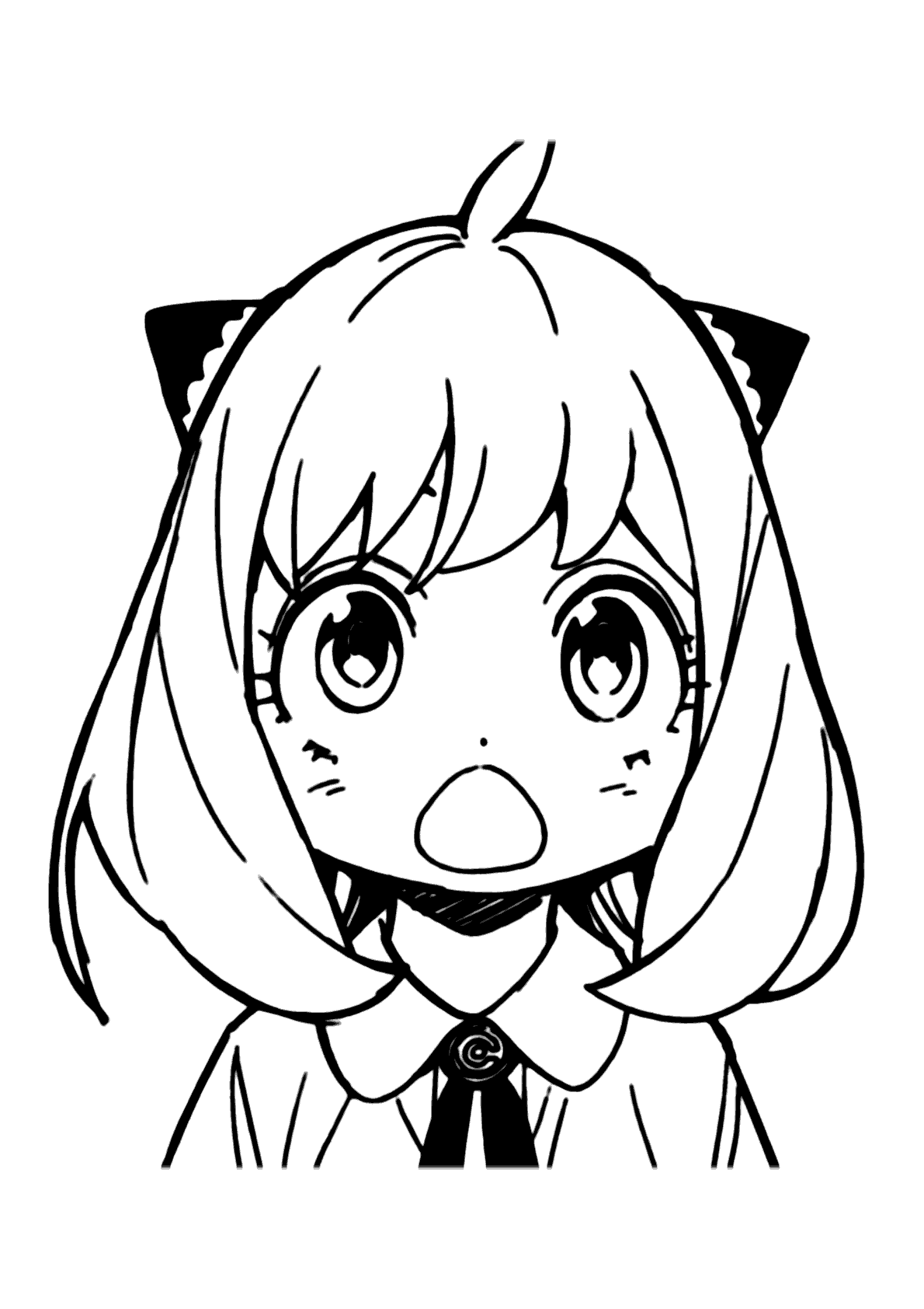 Desenho de Anya para colorir e imprimir: número 8