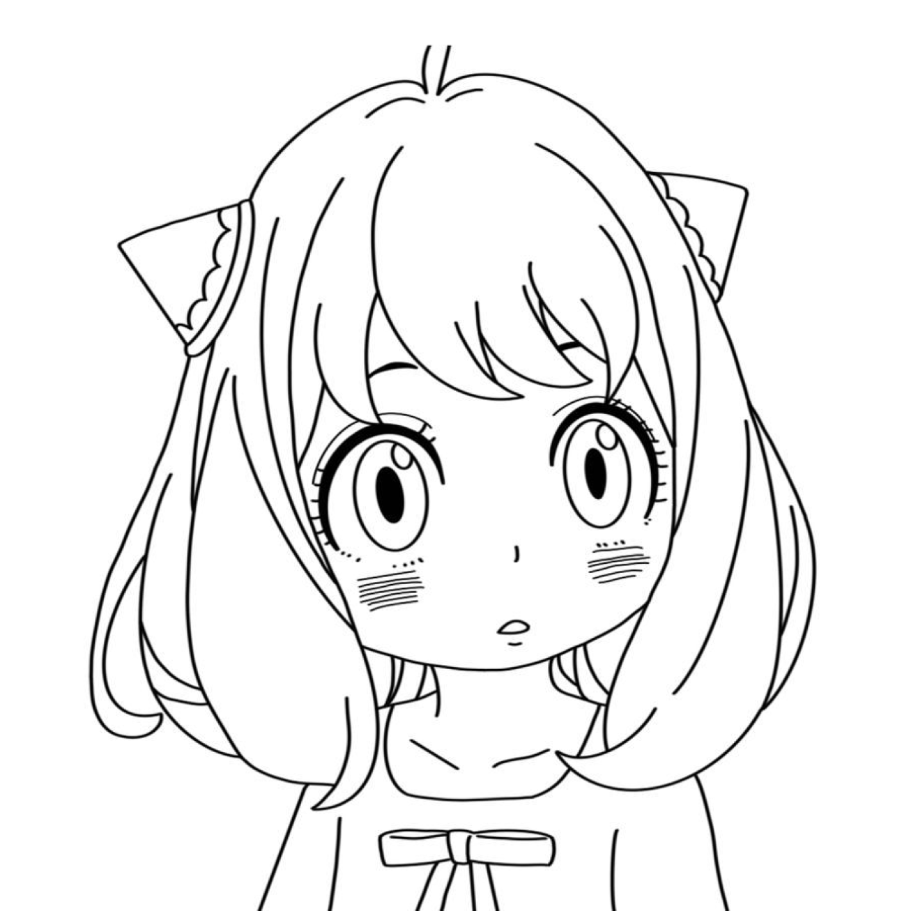 Desenho de Anya para colorir e imprimir: número 10