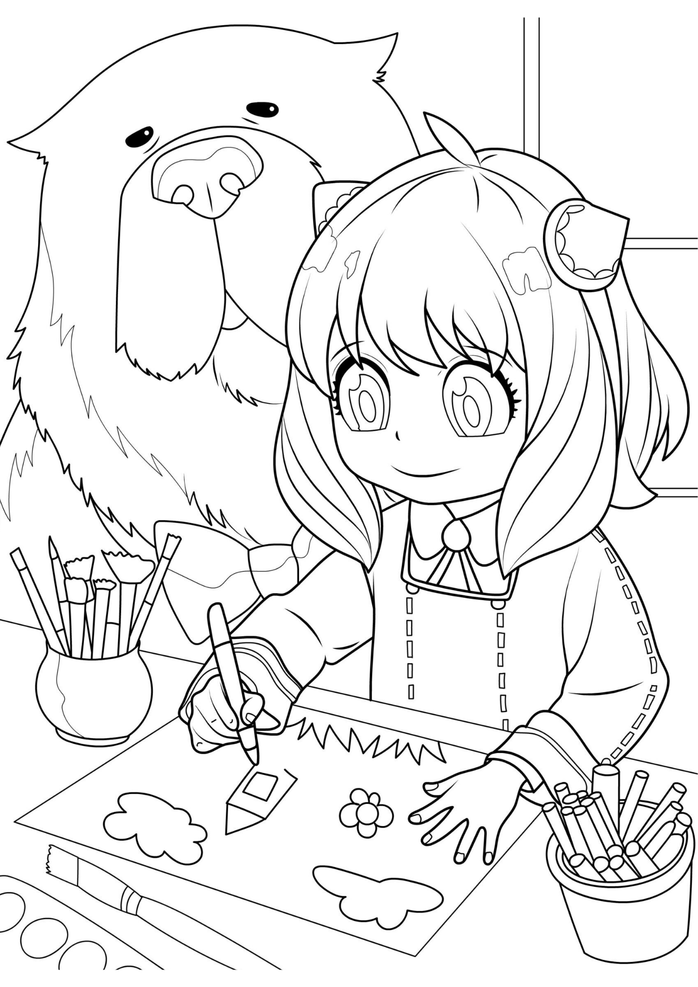 Desenho de Anya para colorir e imprimir: número 18