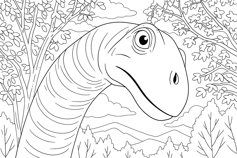 Desenho de Apatossauro para colorir e imprimir: número 5