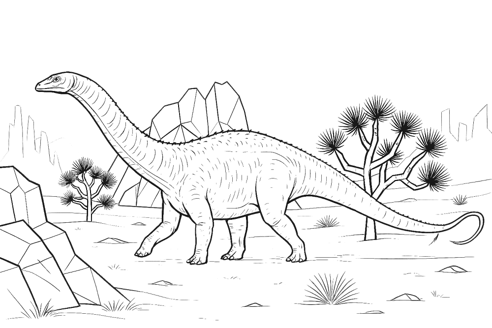 Desenho de Apatossauro para colorir e imprimir: número 6