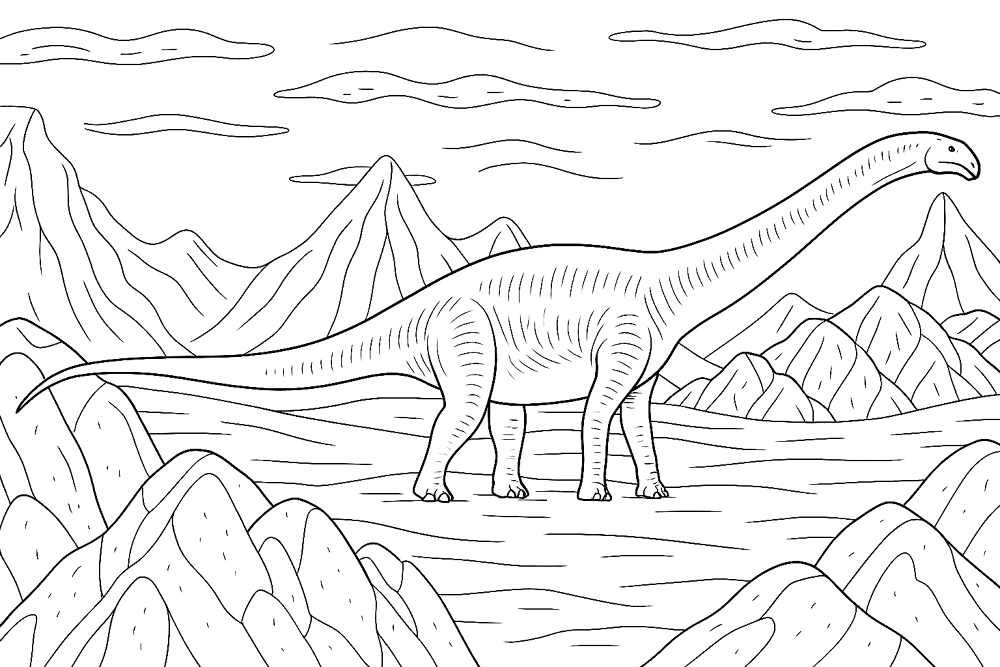 Desenho de Apatossauro para colorir e imprimir: número 8