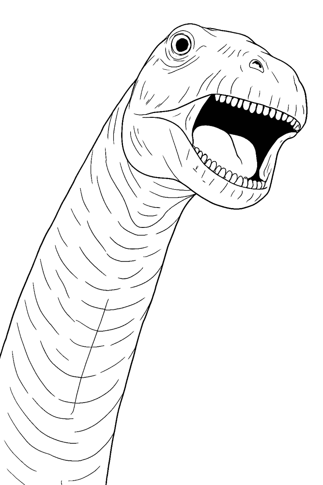 Desenho de Apatossauro para colorir e imprimir: número 15