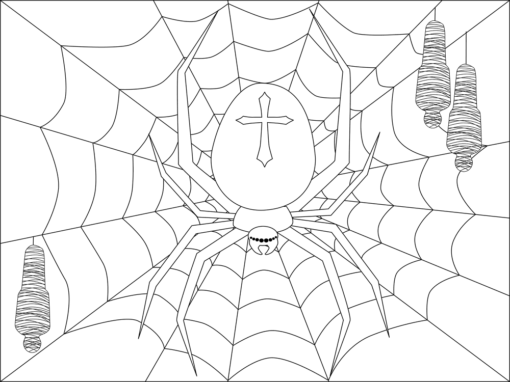 Desenho de Aracnídeos para colorir e imprimir: número 1