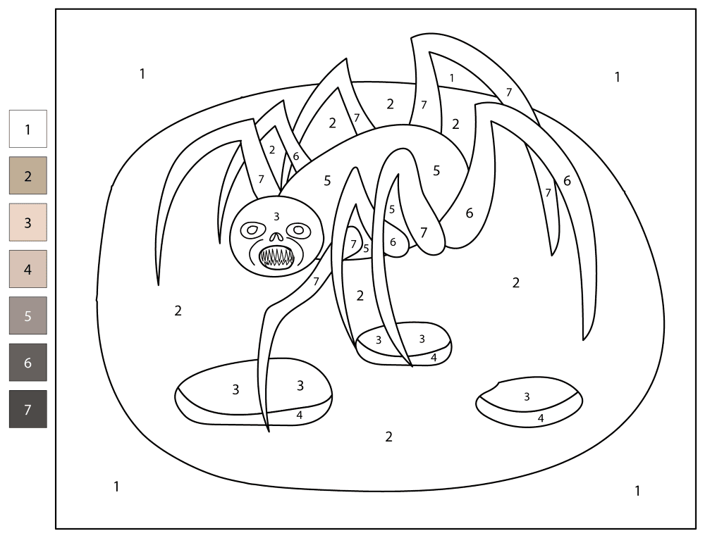 Desenho de Aracnídeos para colorir e imprimir: número 8