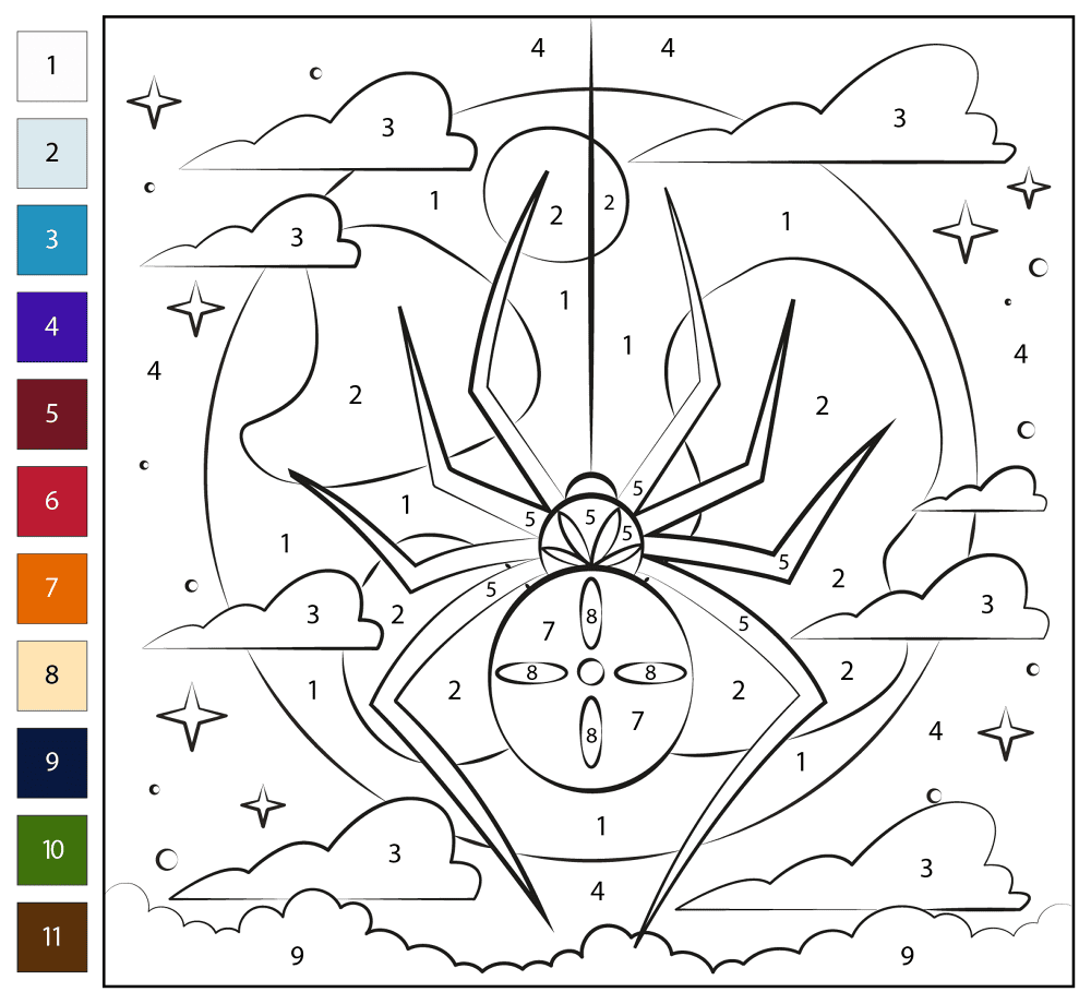 Desenho de Aracnídeos para colorir e imprimir: número 37