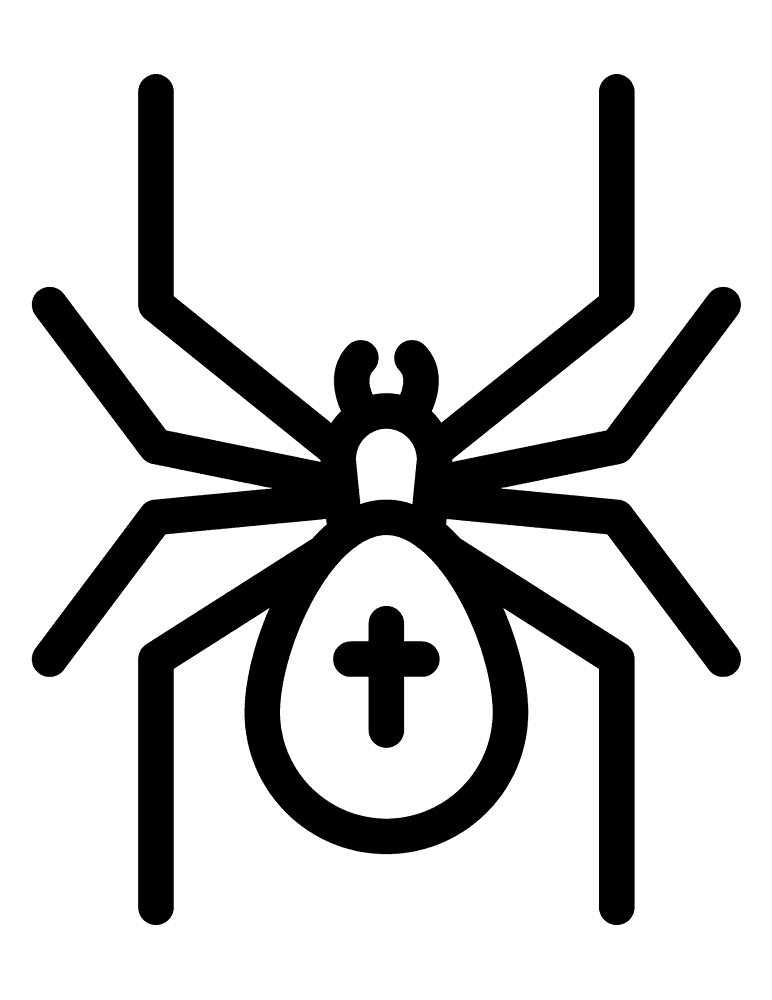 Desenho de Aranhas para colorir e imprimir: número 1