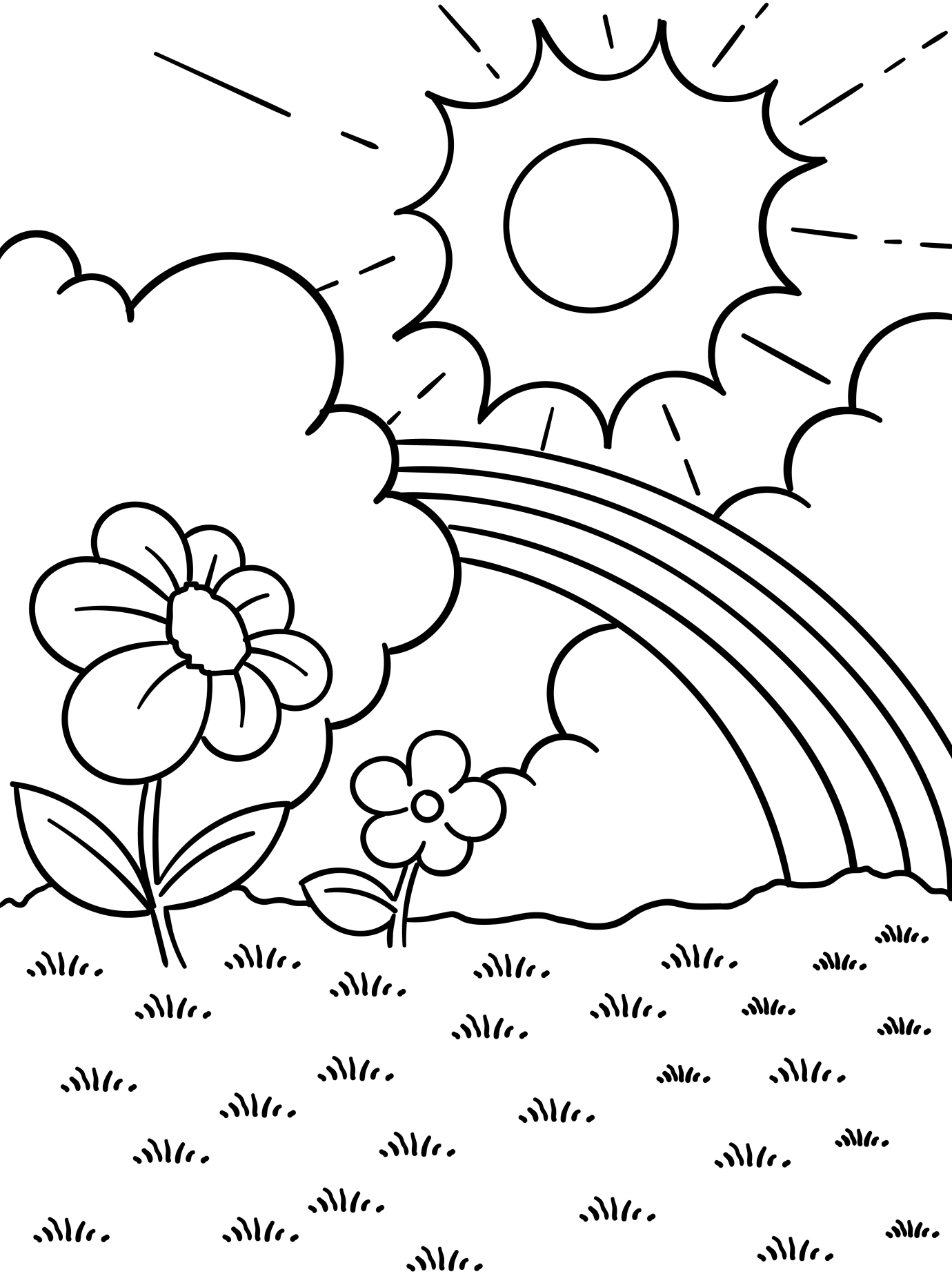 Desenho de Arco Iris para colorir e imprimir: número 4