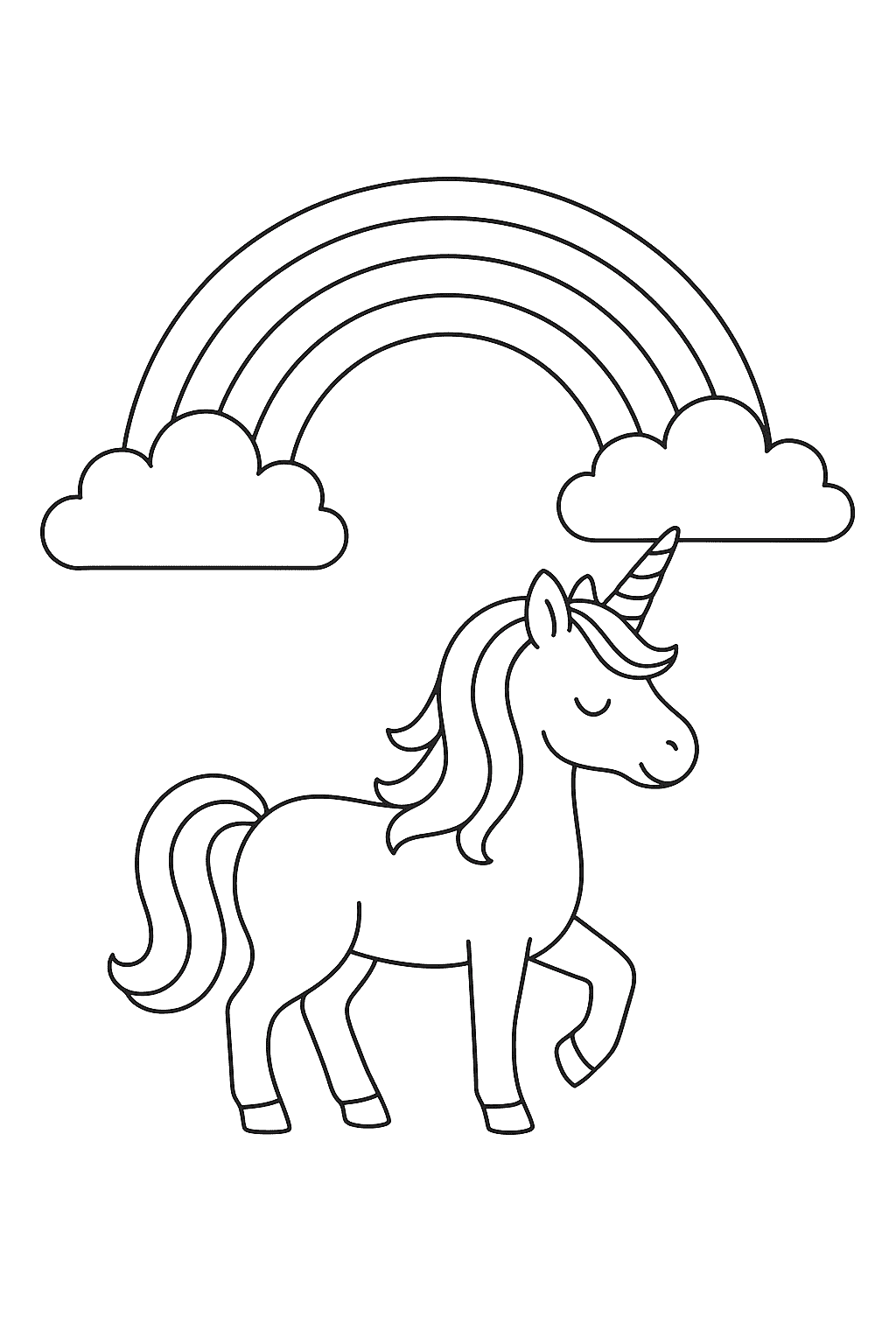 Desenho de Arco Iris para colorir e imprimir: número 6
