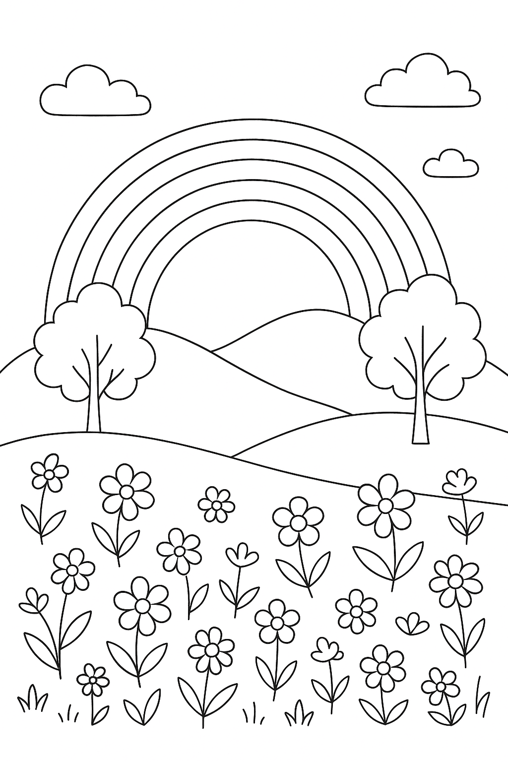 Desenho de Arco Iris para colorir e imprimir: número 8