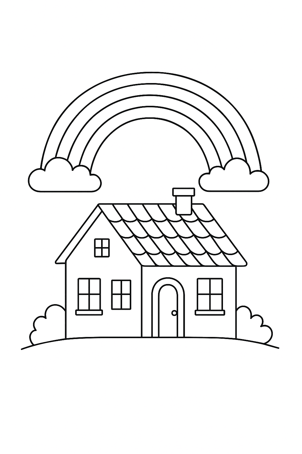 Desenho de Arco Iris para colorir e imprimir: número 9