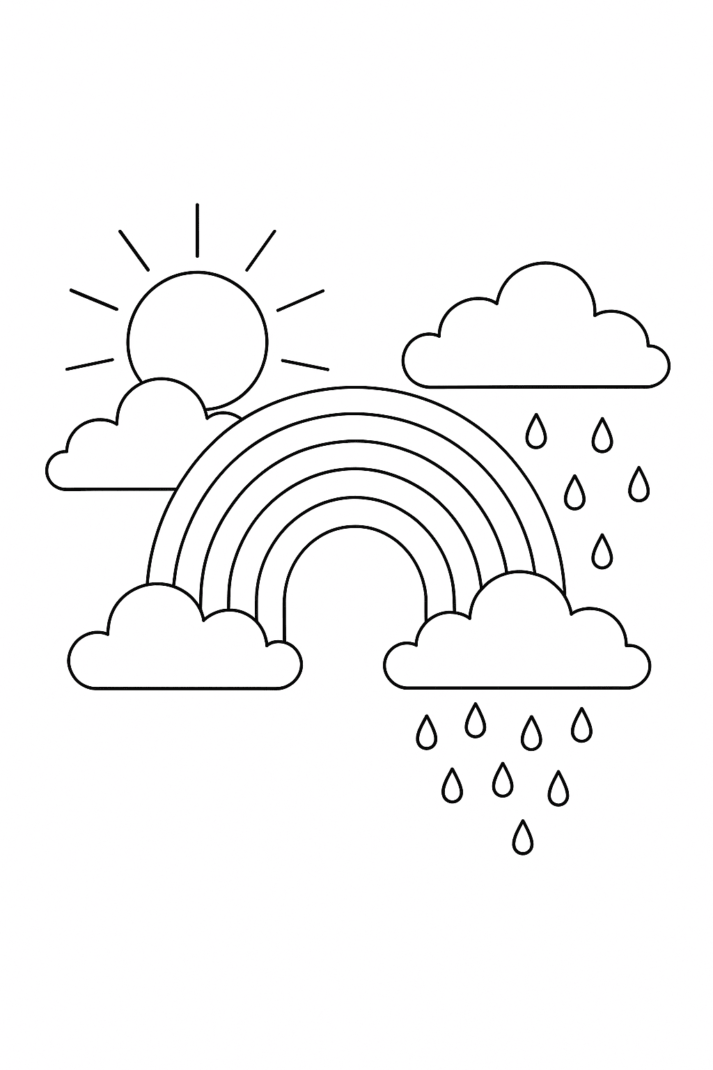 Desenho de Arco Iris para colorir e imprimir: número 10