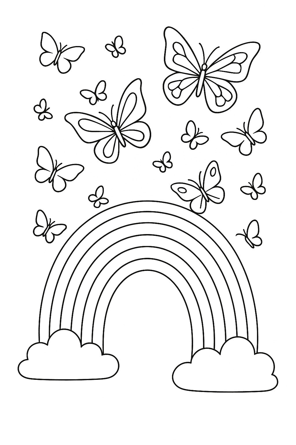Desenho de Arco Iris para colorir e imprimir: número 11