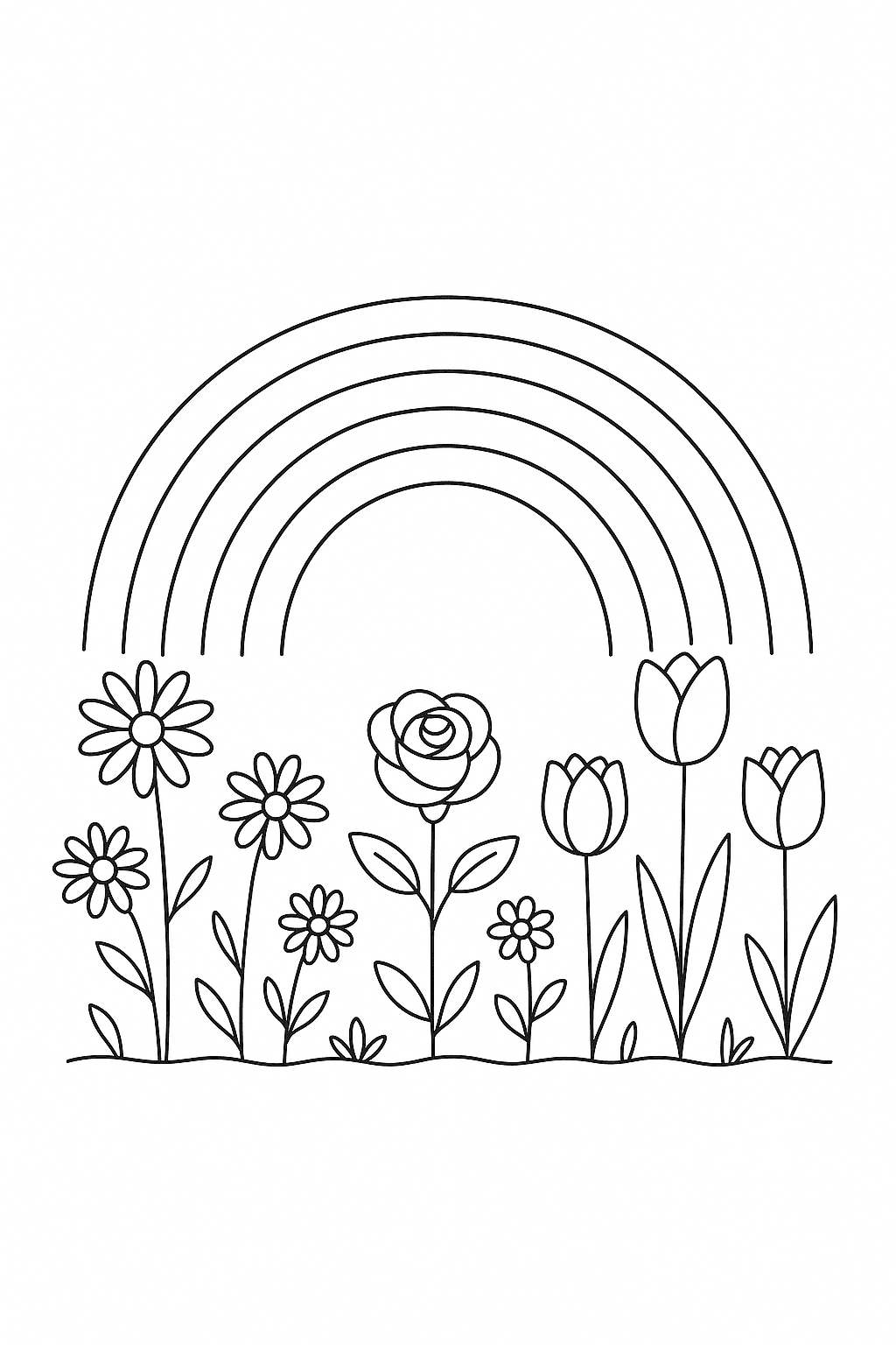 Desenho de Arco Iris para colorir e imprimir: número 12
