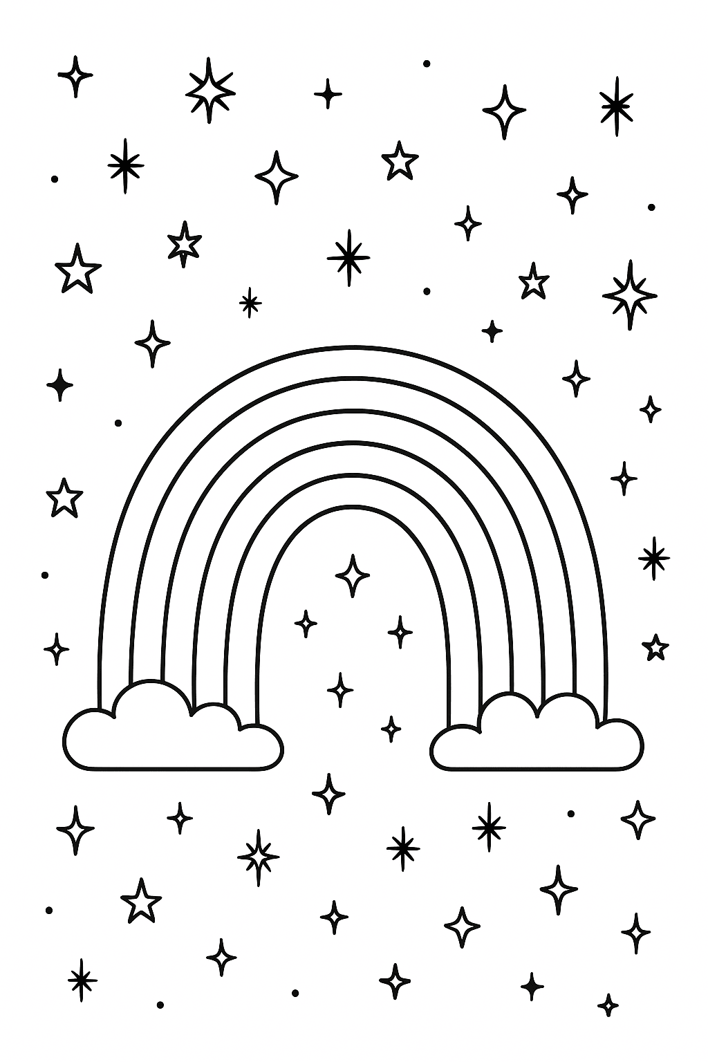 Desenho de Arco Iris para colorir e imprimir: número 13