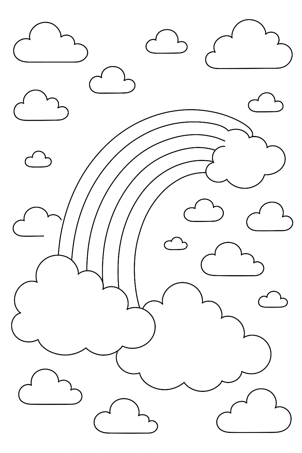 Desenho de Arco Iris para colorir e imprimir: número 17