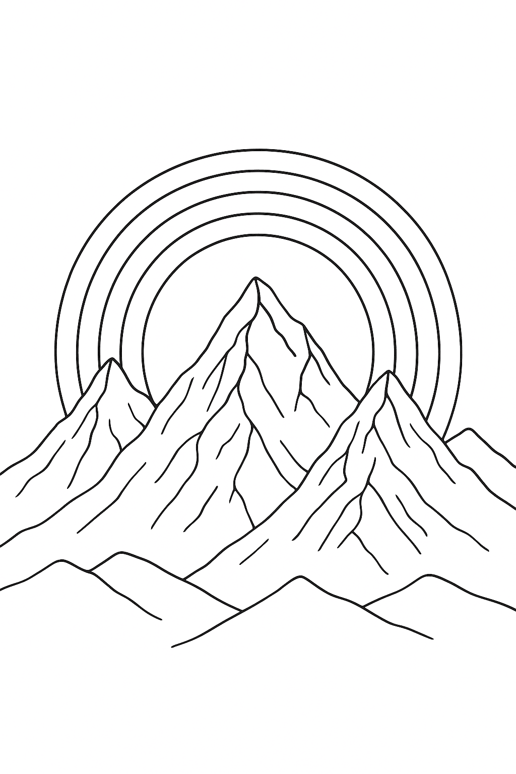 Desenho de Arco Iris para colorir e imprimir: número 18
