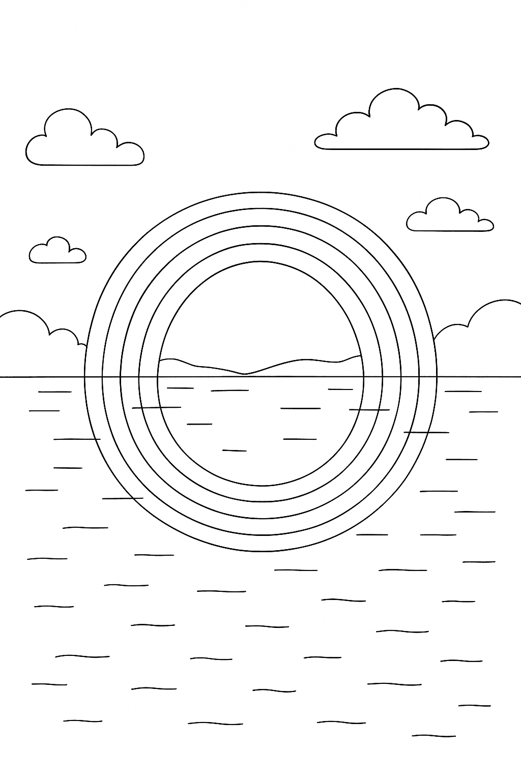 Desenho de Arco Iris para colorir e imprimir: número 19