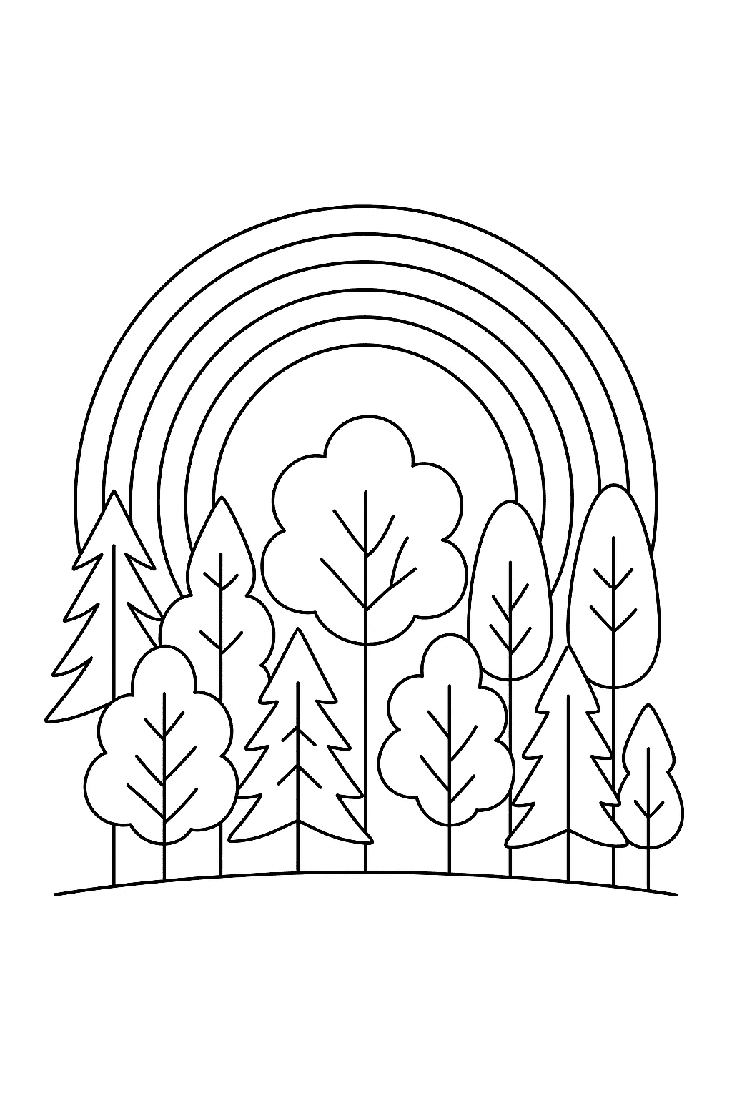 Desenho de Arco Iris para colorir e imprimir: número 20