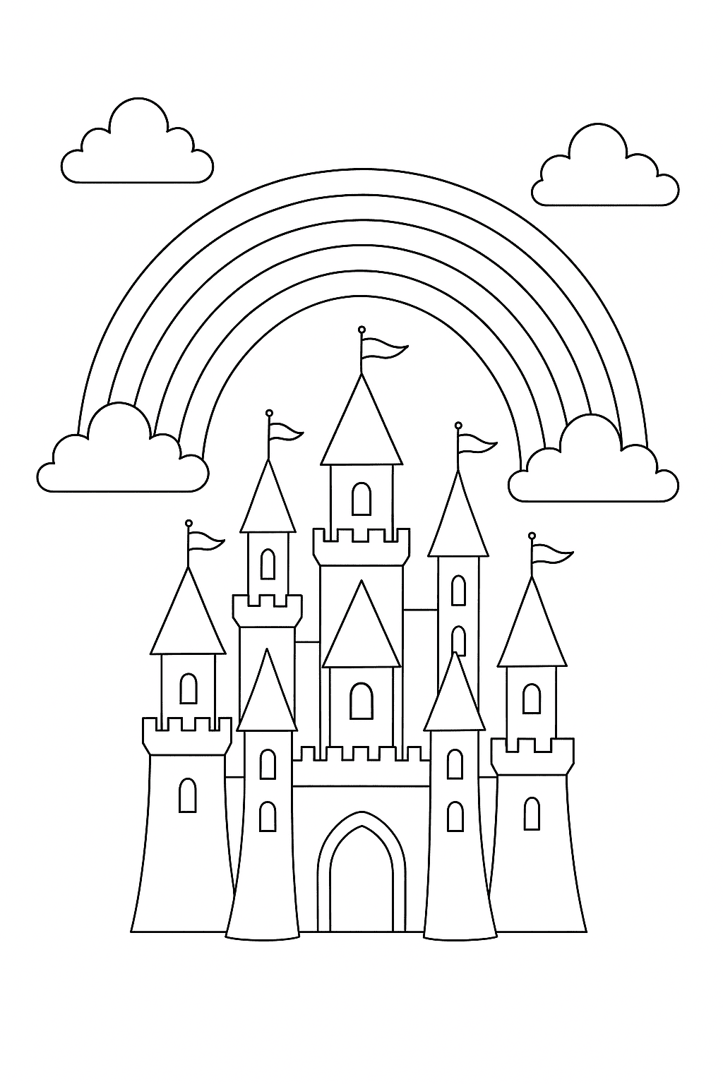 Desenho de Arco Iris para colorir e imprimir: número 21