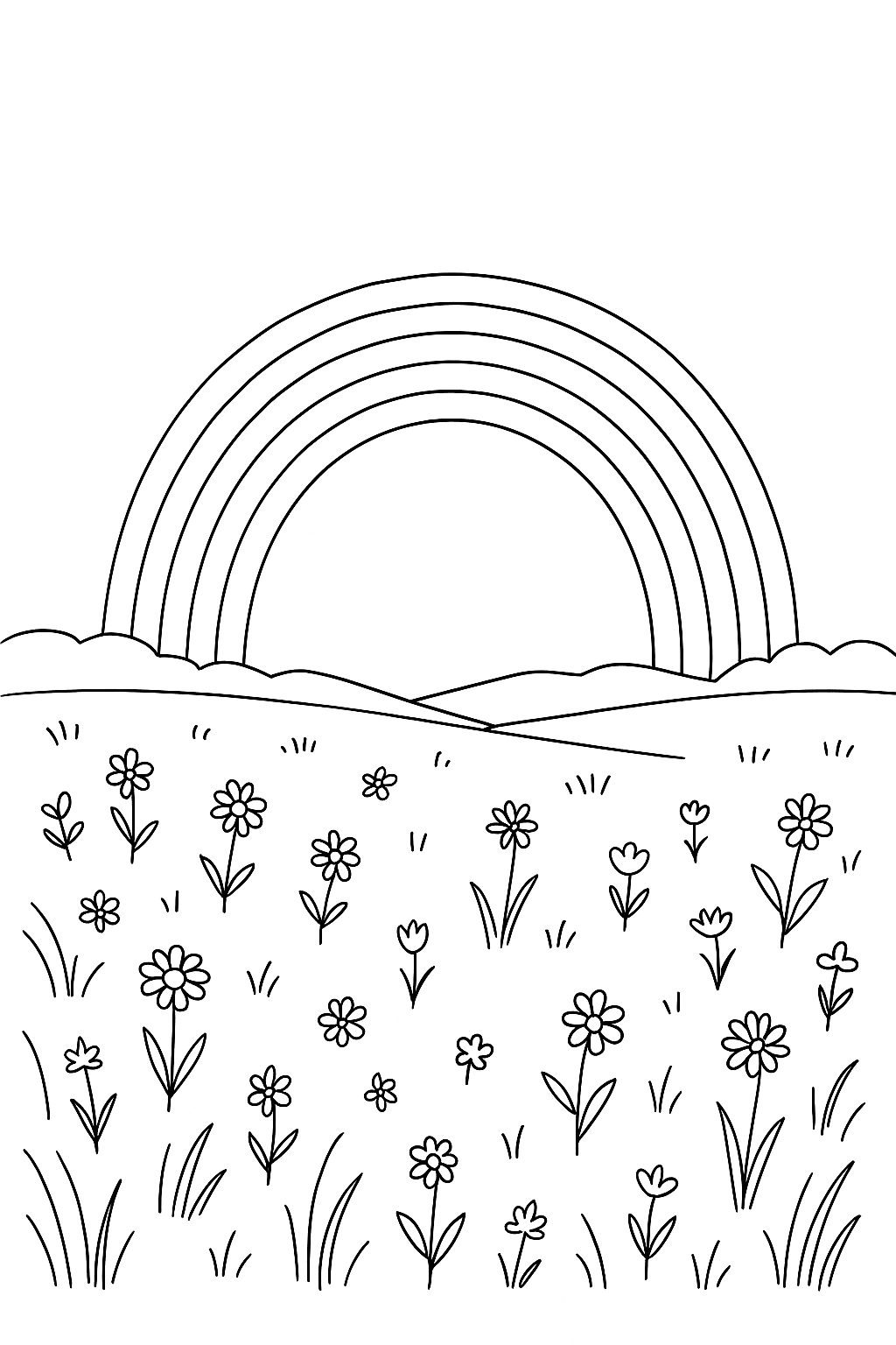 Desenho de Arco Iris para colorir e imprimir: número 22