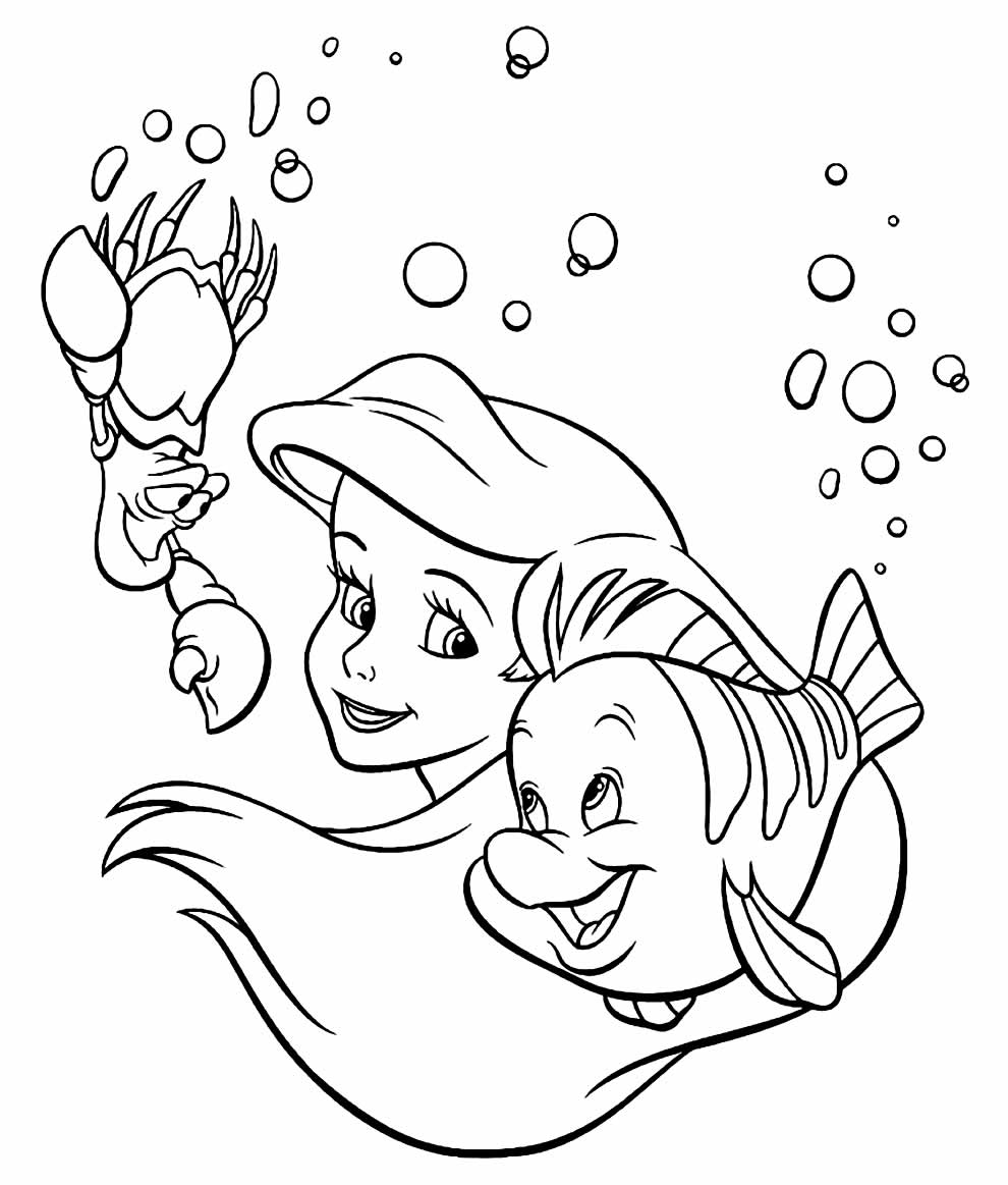 Desenho de Ariel para colorir e imprimir: número 2