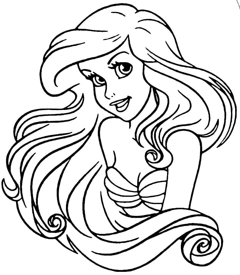 Desenho de Ariel para colorir e imprimir: número 3