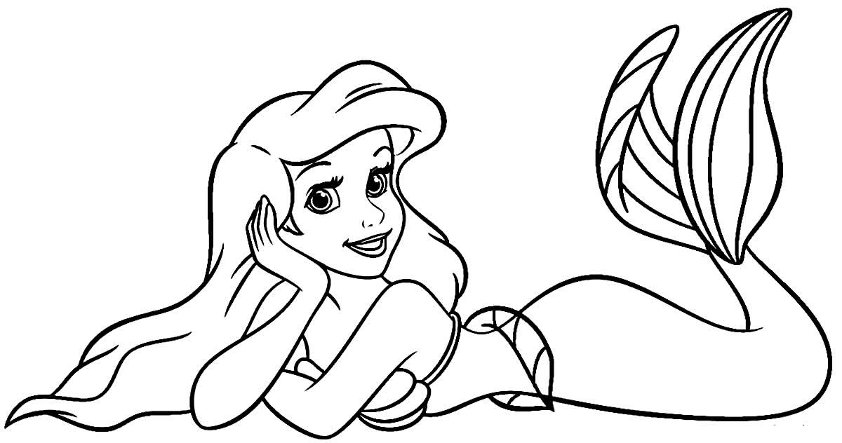 Desenho de Ariel para colorir e imprimir: número 4