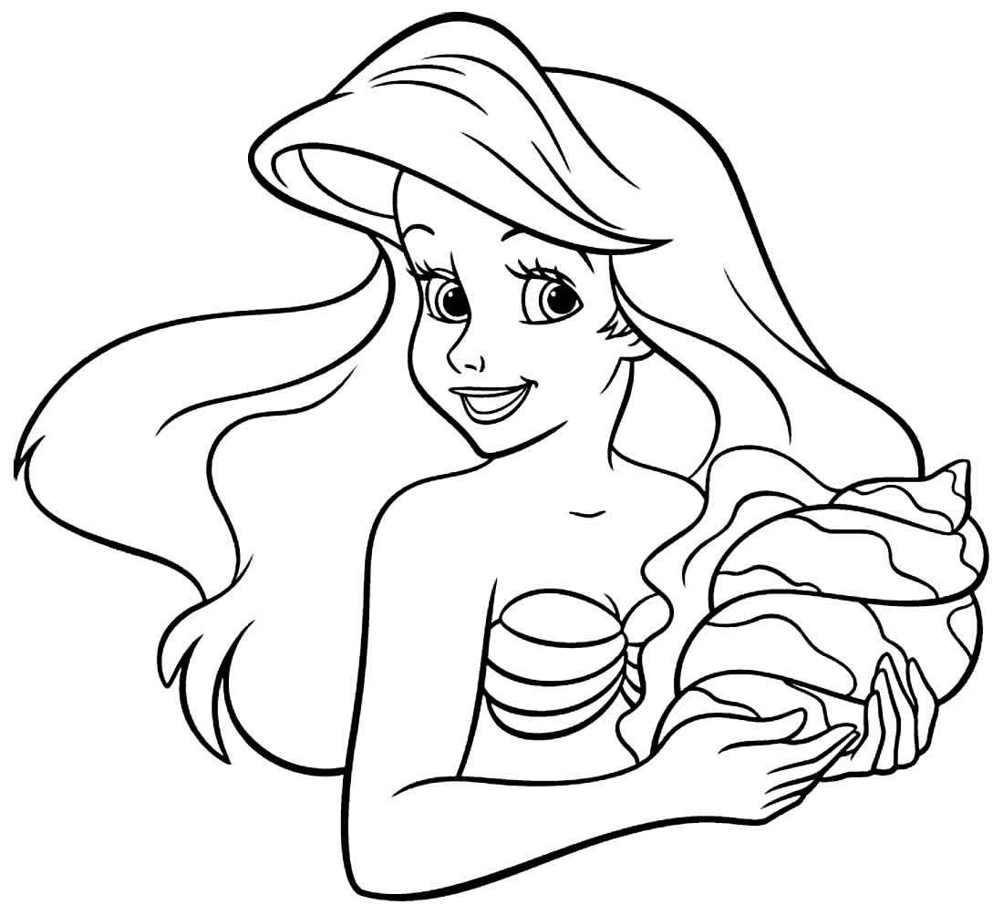 Desenho de Ariel para colorir e imprimir: número 5