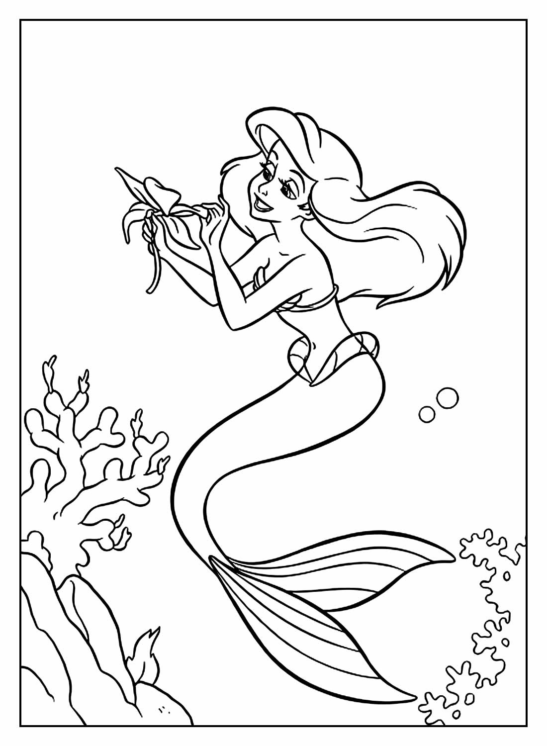 Desenho de Ariel para colorir e imprimir: número 7