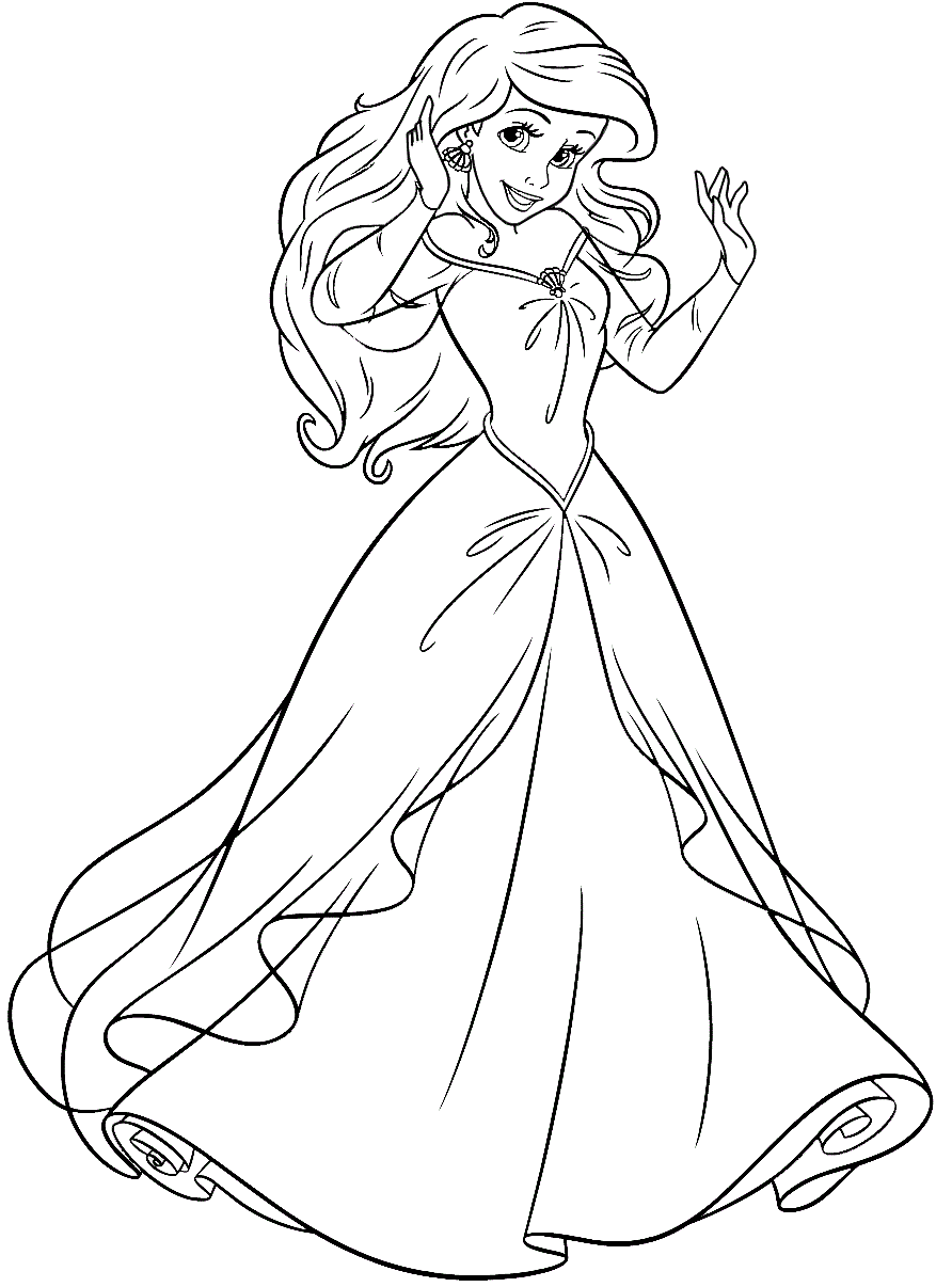 Desenho de Ariel para colorir e imprimir: número 8