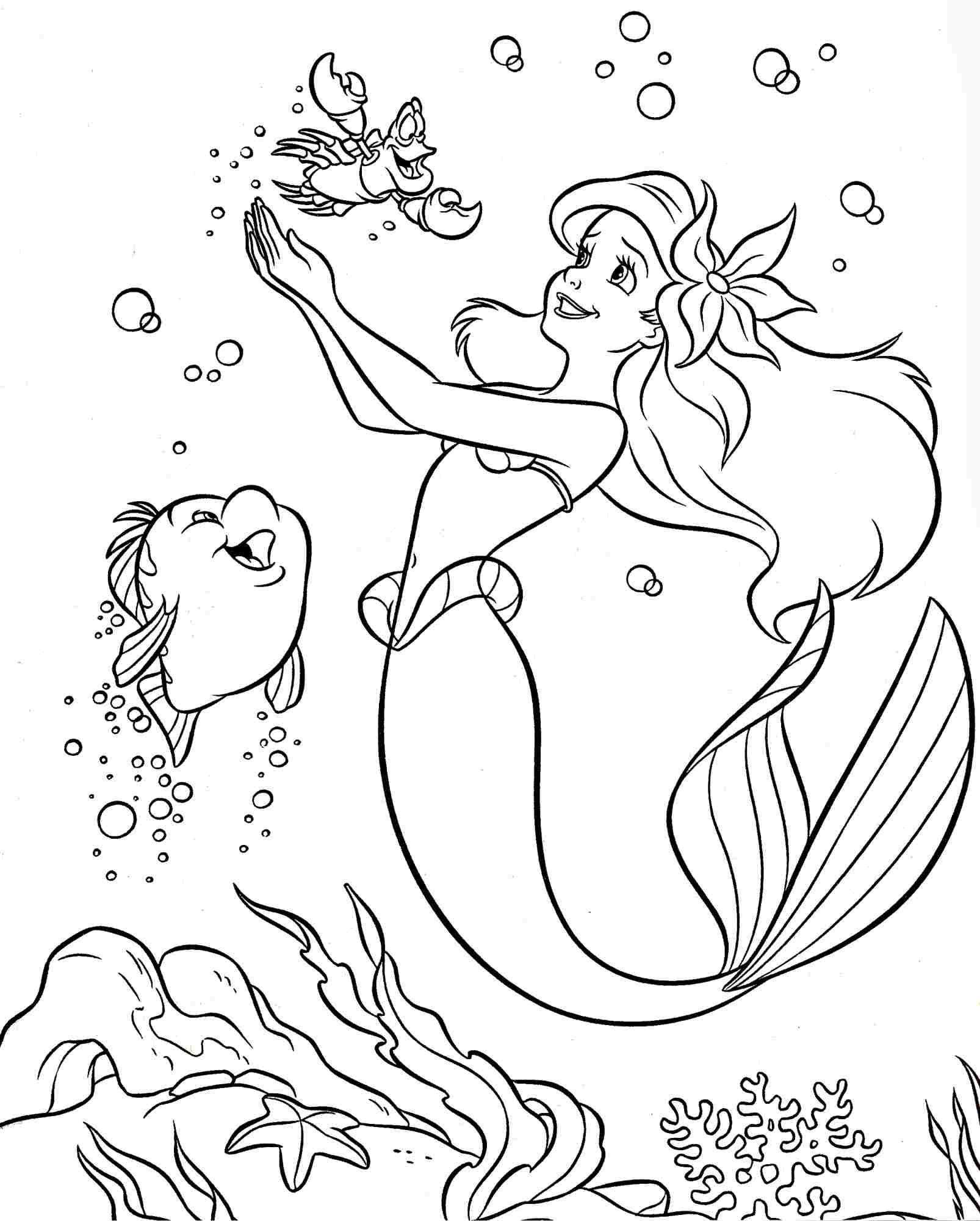 Desenho de Ariel para colorir e imprimir: número 10