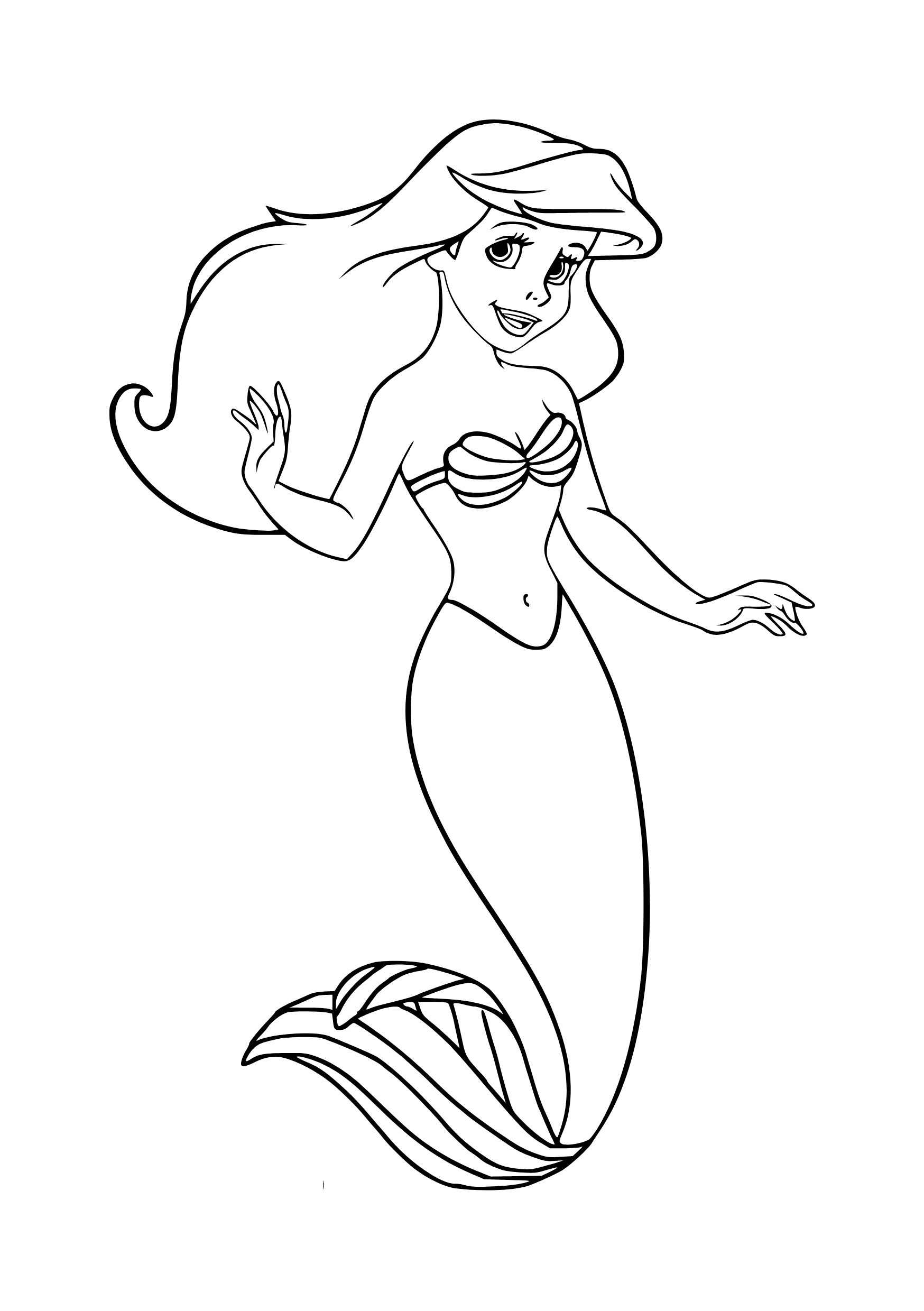 Desenho de Ariel para colorir e imprimir: número 12