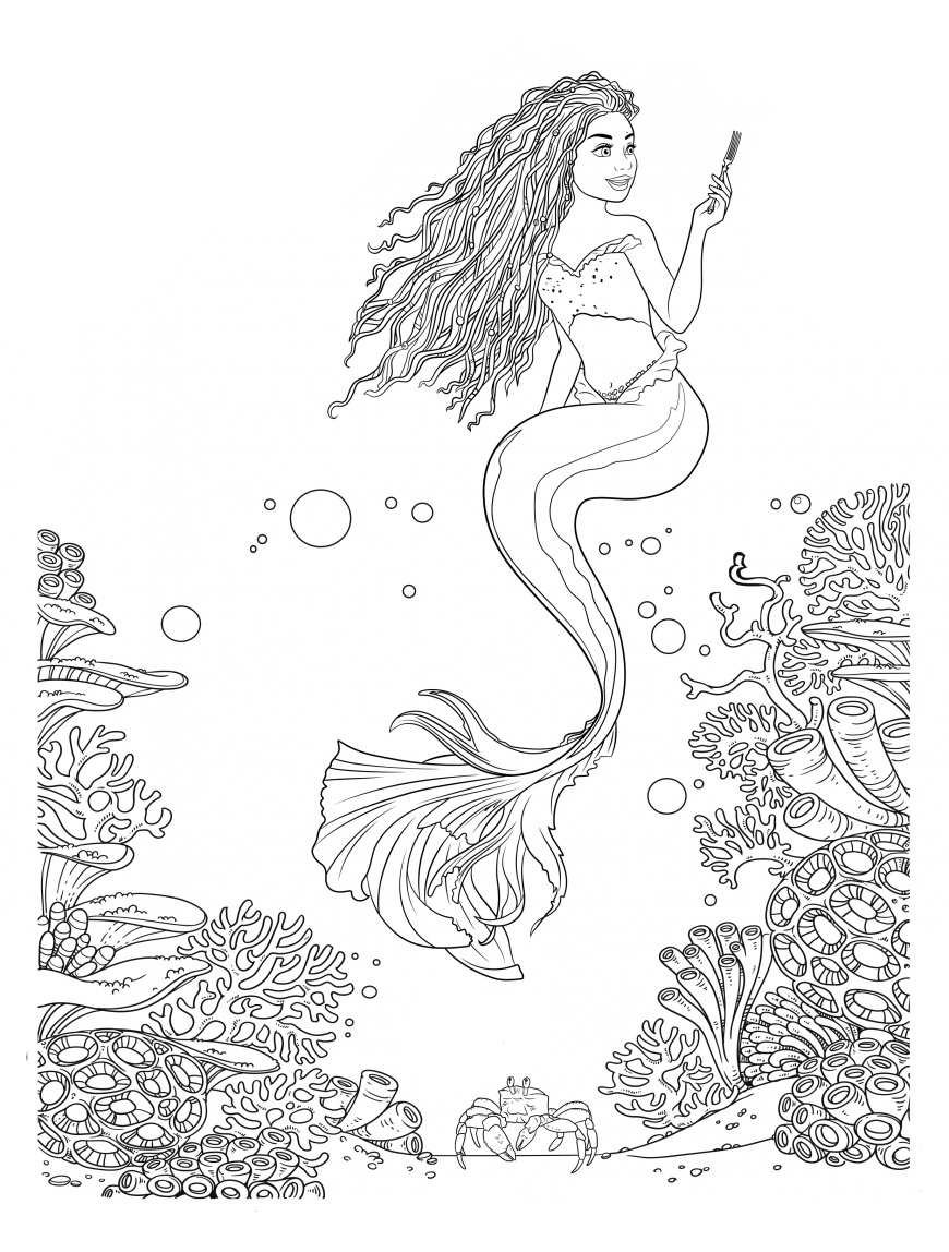 Desenho de Ariel para colorir e imprimir: número 14