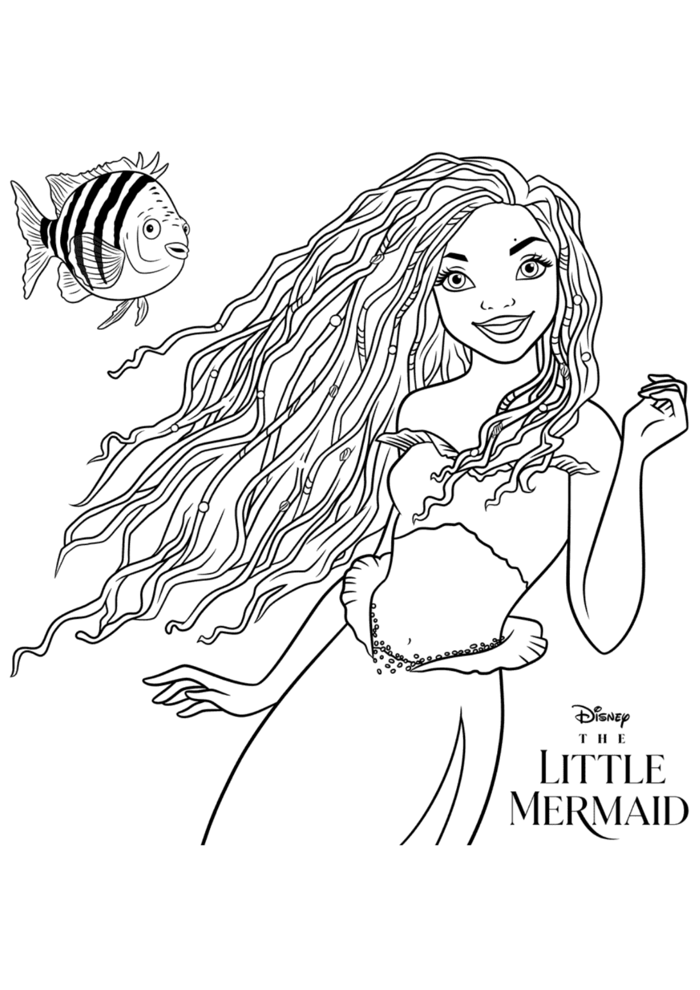 Desenho de Ariel para colorir e imprimir: número 16