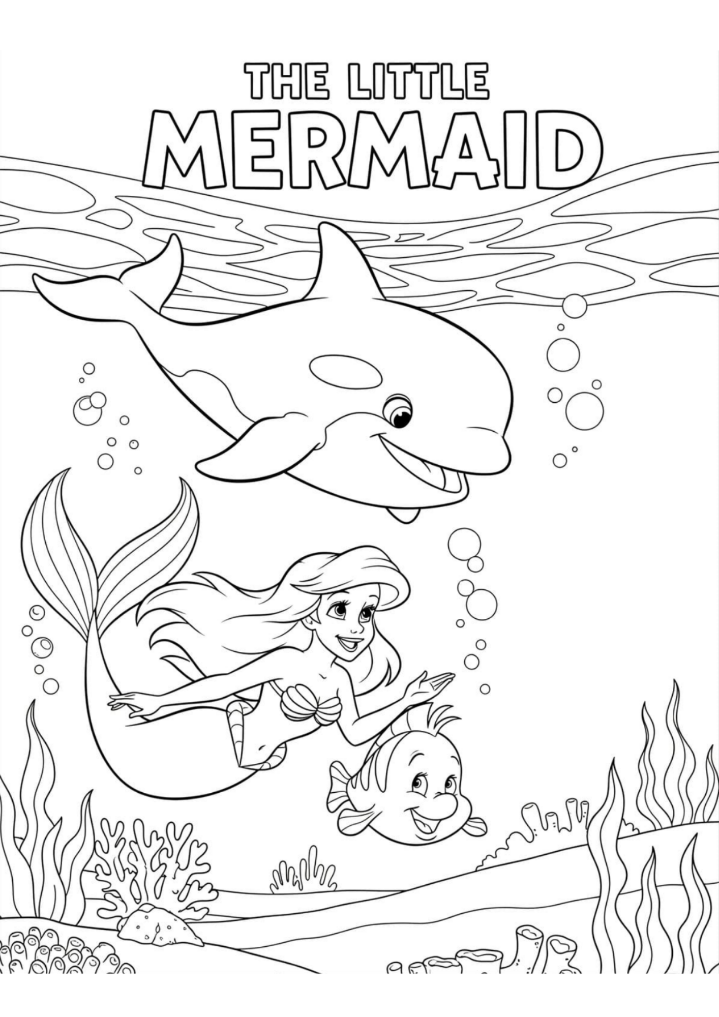 Desenho de Ariel para colorir e imprimir: número 17