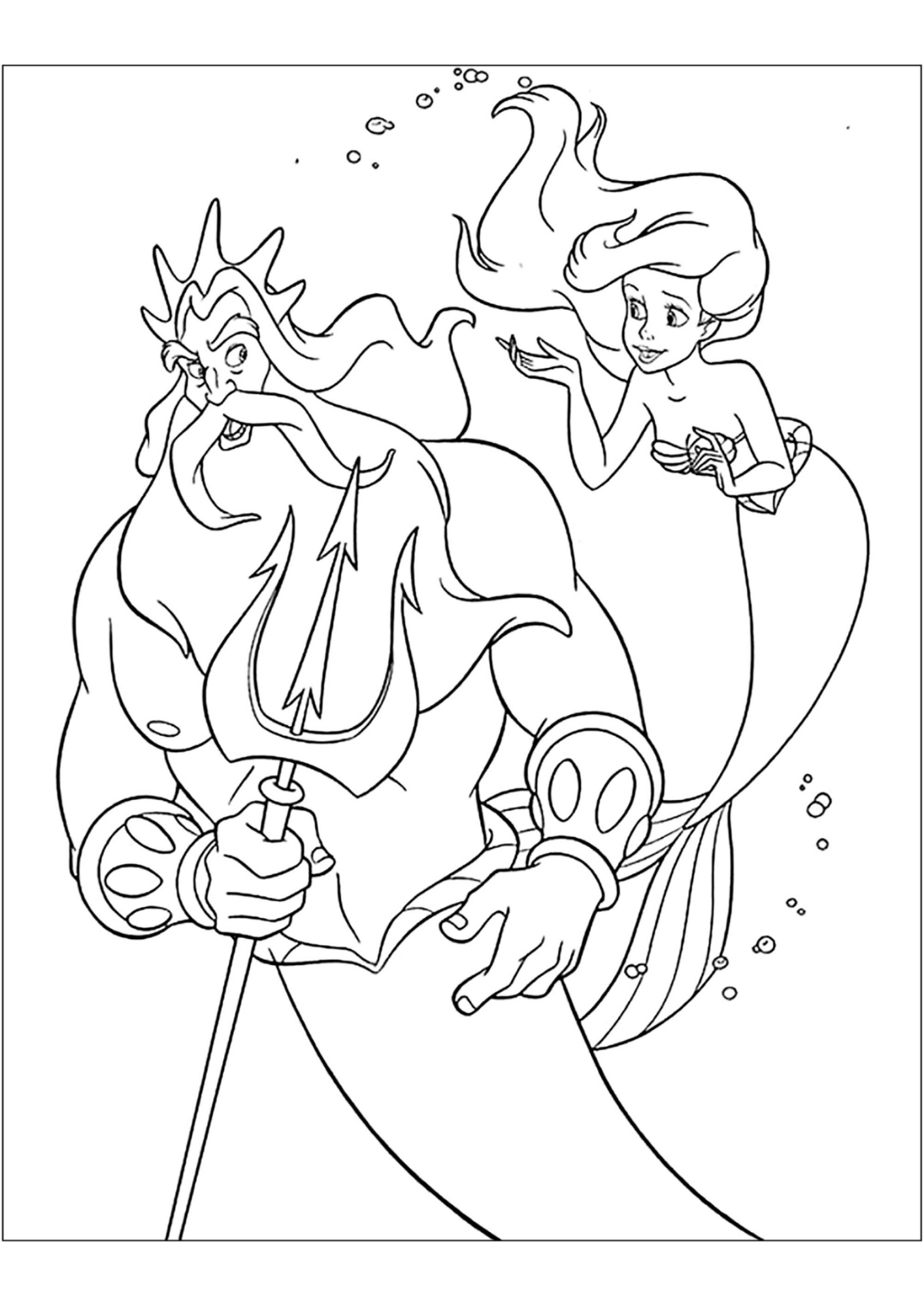 Desenho de Ariel para colorir e imprimir: número 19