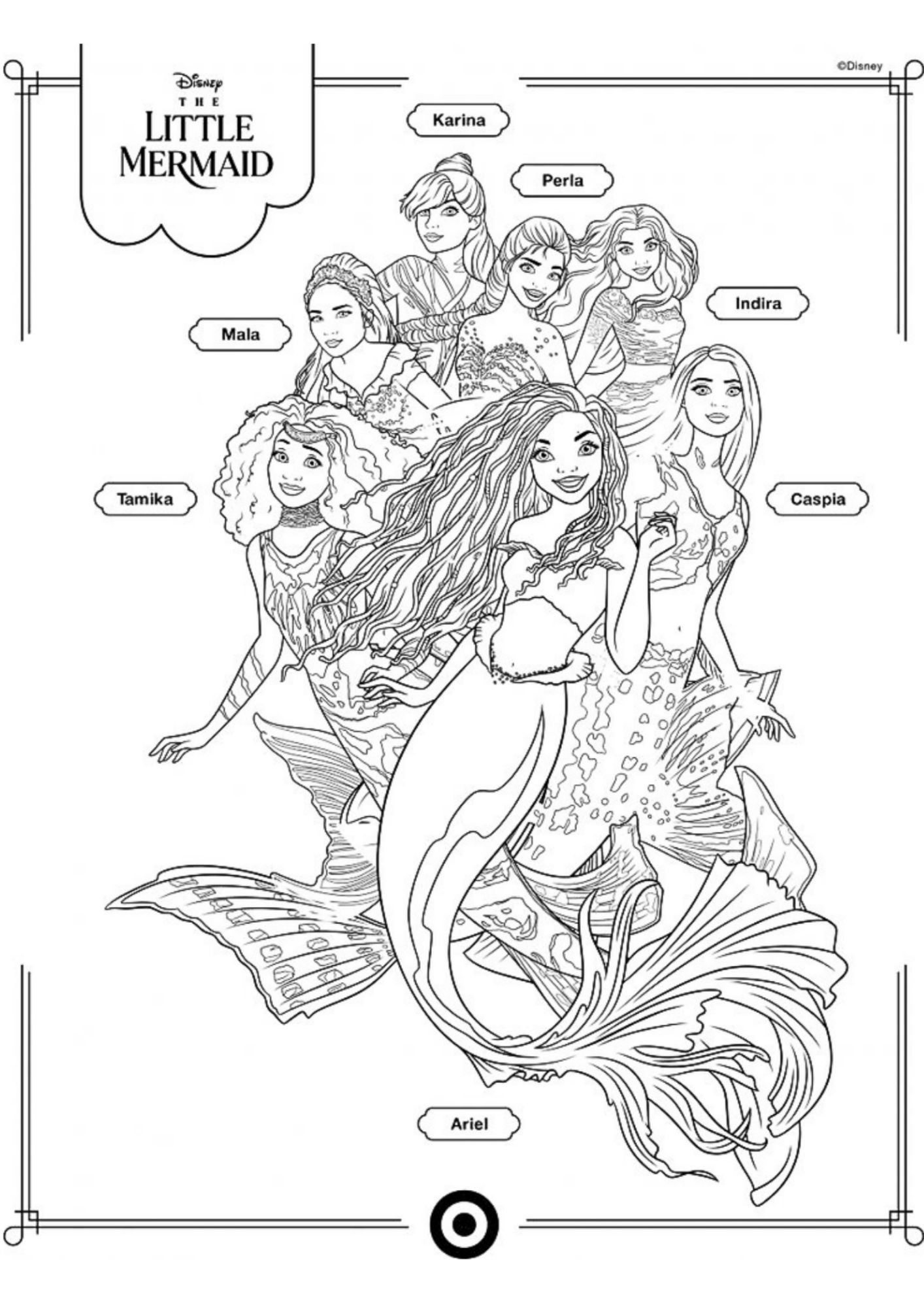 Desenho de Ariel para colorir e imprimir: número 20