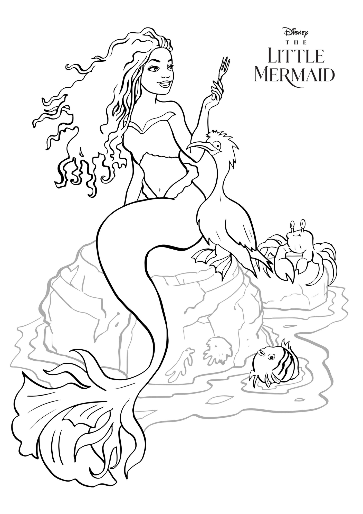Desenho de Ariel para colorir e imprimir: número 21