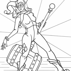 Desenho de Arlequina para colorir e imprimir: número 3