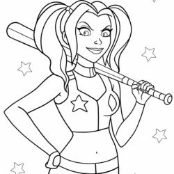 Desenho de Arlequina para colorir e imprimir: número 9