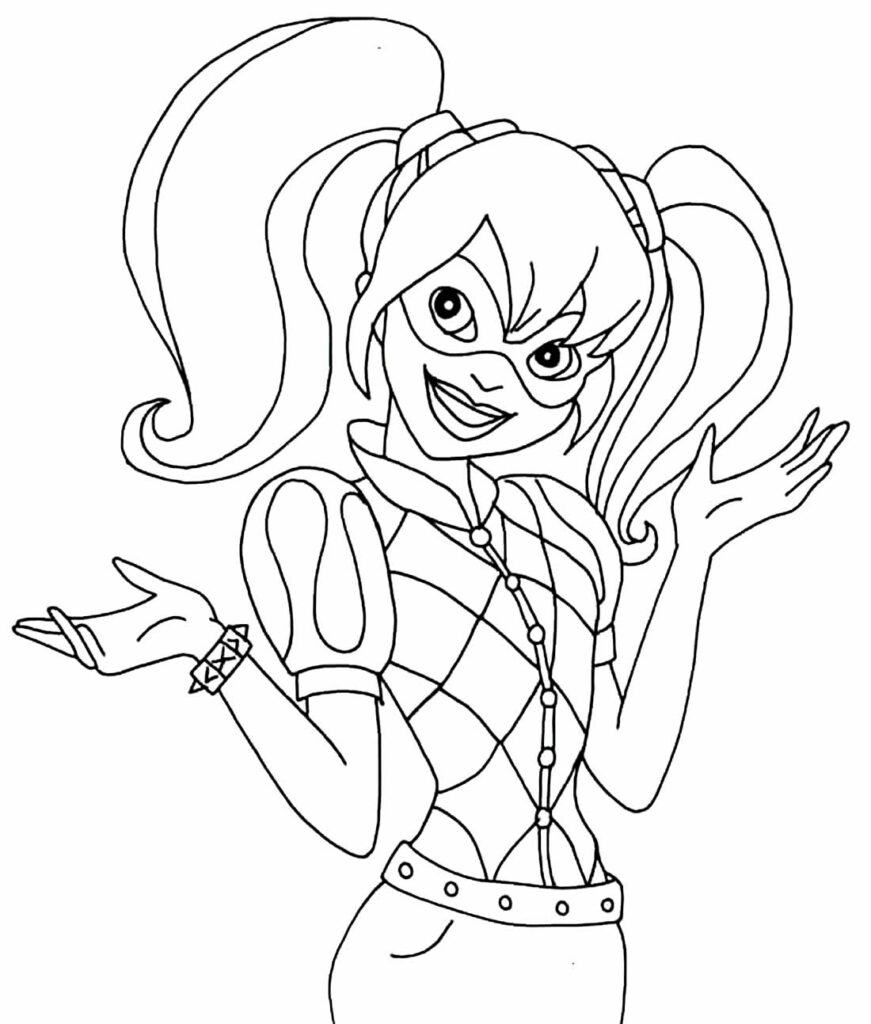 Desenho de Arlequina para colorir e imprimir: número 11